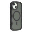 iPhone 15 Plus/14 Plus Bølgekant magnetisk hybrid cover - sort