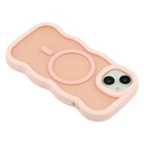 iPhone 15 Plus/14 Plus Bølgekant magnetisk hybrid cover - pink