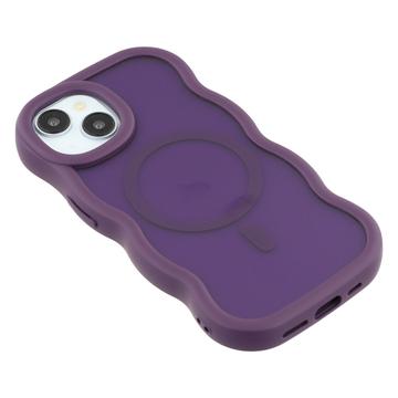 iPhone 15 Plus/14 Plus Bølgekant magnetisk hybrid cover - lilla