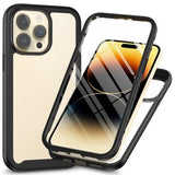 iPhone 15 Pro 360 Beskyttelse Cover - Sort / Klar