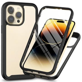 iPhone 15 Pro 360 Beskyttelse Cover - Sort / Klar