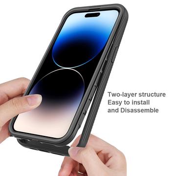 iPhone 15 Pro 360 Beskyttelse Cover - Sort / Klar