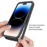 iPhone 15 Pro 360 Beskyttelse Cover - Sort / Klar
