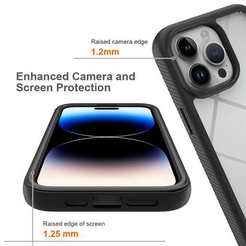 iPhone 15 Pro 360 Beskyttelse Cover - Sort / Klar