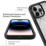 iPhone 15 Pro 360 Beskyttelse Cover - Sort / Klar