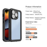 iPhone 15 Pro Active Series IP68 Vandtæt Taske - Sort