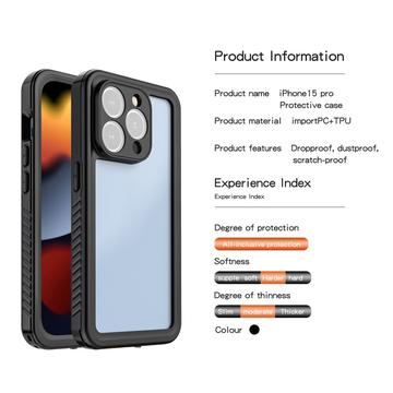 iPhone 15 Pro Active Series IP68 Vandtæt Taske - Sort