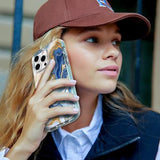 iPhone 15 Pro Ahastyle WE13 360 Beskyttelse Hybrid Cover - blå marmor