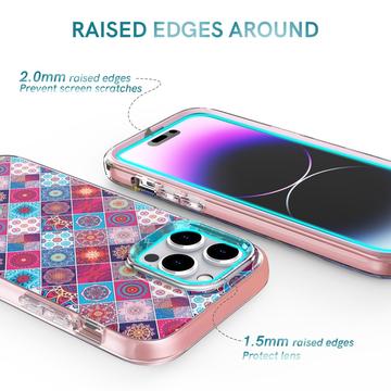 iPhone 15 Pro Ahastyle WE13 360 Beskyttelse Hybrid Cover - Farverig Mandala