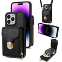 iPhone 15 Pro Alt-i-et cover med pung og rem - Sort
