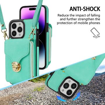 iPhone 15 Pro Alt-i-et cover med pung og rem - Mynte