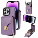 iPhone 15 Pro Alt-i-et cover med pung og rem - Lilla