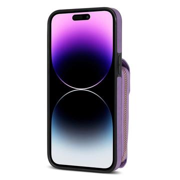 iPhone 15 Pro Alt-i-et cover med pung og rem - Lilla