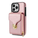 iPhone 15 Pro Alt-i-et cover med pung og rem - Rødguld