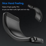 iPhone 15 Pro Børstet TPU Cover - Karbonfiber - Sort