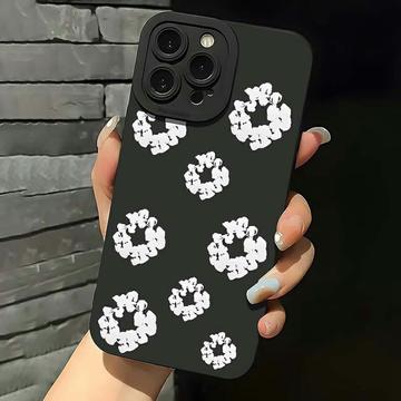 iPhone 15 Pro TPU-cover med bomuldskrans - sort