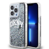 iPhone 15 Pro DKNY Liquid Glitter Arch Logo Cover - Sort