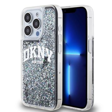 iPhone 15 Pro DKNY Liquid Glitter Arch Logo Cover - Sort
