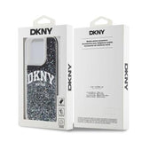 iPhone 15 Pro DKNY Liquid Glitter Arch Logo Cover - Sort