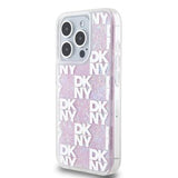 iPhone 15 Pro DKNY Liquid Glitter Ternet Mønster Cover - Pink