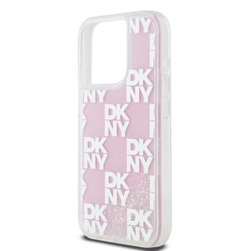 iPhone 15 Pro DKNY Liquid Glitter Ternet Mønster Cover - Pink