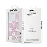 iPhone 15 Pro DKNY Liquid Glitter Ternet Mønster Cover - Pink
