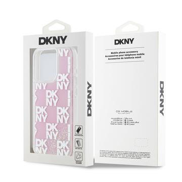 iPhone 15 Pro DKNY Liquid Glitter Ternet Mønster Cover - Pink