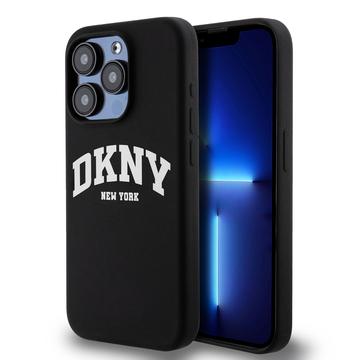 iPhone 15 Pro DKNY Liquid Silicone Arch Logo Cover - MagSafe-kompatibel - Sort