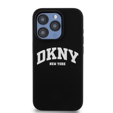 iPhone 15 Pro DKNY Liquid Silicone Arch Logo Cover - MagSafe-kompatibel - Sort