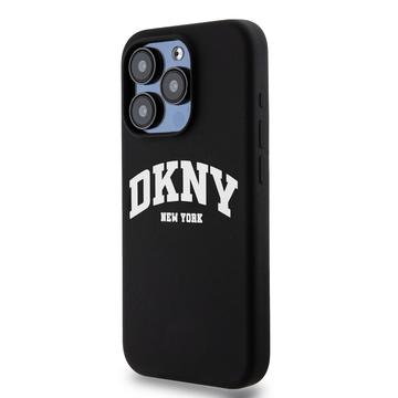 iPhone 15 Pro DKNY Liquid Silicone Arch Logo Cover - MagSafe-kompatibel - Sort