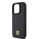 iPhone 15 Pro DKNY Repeat Pattern Stack Logo Cover - MagSafe-kompatibel - Sort
