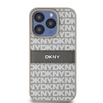 iPhone 15 Pro DKNY Repeat Pattern Tonal Stripe Cover - Beige