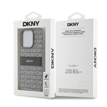 iPhone 15 Pro DKNY Repeat Pattern Tonal Stripe Cover - Beige