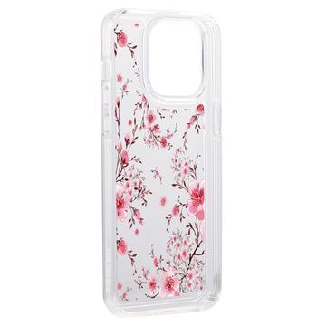iPhone 15 Pro Fashion TPU Cover - lyserøde blomster