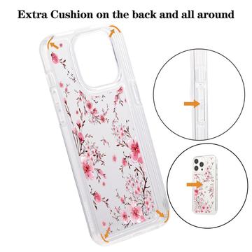 iPhone 15 Pro Fashion TPU Cover - lyserøde blomster