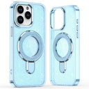 iPhone 15 Pro Glitter Hybrid cover med kickstand - MagSafe-kompatibel - Blå