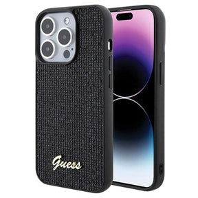 iPhone 15 Pro Guess Disco Metal Script Logo Cover - Sort