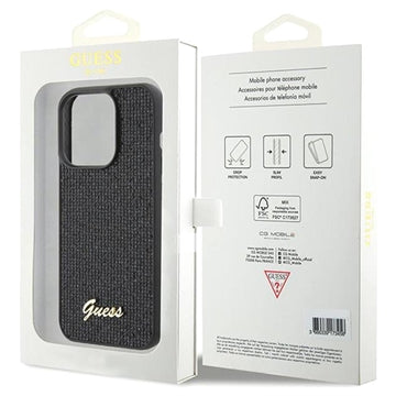 iPhone 15 Pro Guess Disco Metal Script Logo Cover - Sort