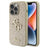 iPhone 15 Pro Guess Fixed Glitter 4G Metal Logo Cover - Guld