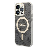 iPhone 15 Pro Guess IML 4G-etui - MagSafe-kompatibel - sort