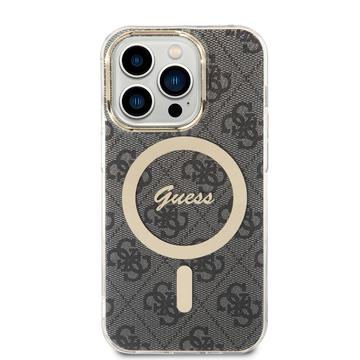 iPhone 15 Pro Guess IML 4G-etui - MagSafe-kompatibel - sort