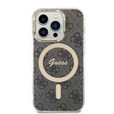iPhone 15 Pro Guess IML 4G-etui - MagSafe-kompatibel - sort