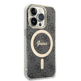 iPhone 15 Pro Guess IML 4G-etui - MagSafe-kompatibel - sort