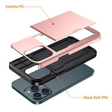 iPhone 15 Pro Hybrid Cover med Glidende Kortslot - Rødguld