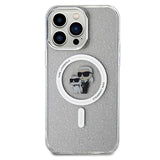 iPhone 15 Pro Karl Lagerfeld IML Glitter Karl & Choupette MagSafe Cover - Klar