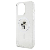 iPhone 15 Pro Karl Lagerfeld IML Glitter Karl & Choupette MagSafe Cover - Klar