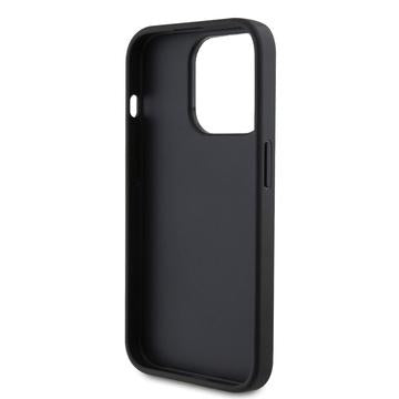 iPhone 15 Pro Karl Lagerfeld Saffiano etui med kortlomme i metal Karl & Choupette - sort