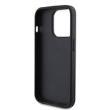 iPhone 15 Pro Karl Lagerfeld Saffiano etui med kortlomme i metal Karl & Choupette - sort