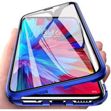 iPhone 15 Pro Magnetisk Cover med Hærdet Glas - Blå