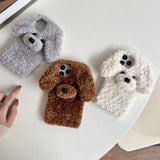 iPhone 15 Pro Max bedårende bamse-hundeformet plysetui - brun